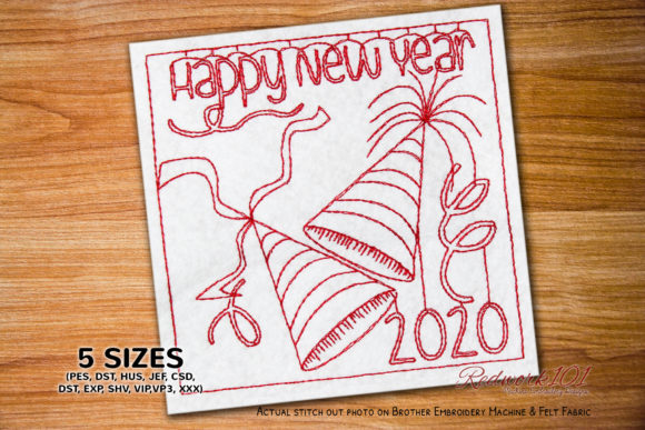 Review: Colorful Party Hats 2020 Redwork for Apparel