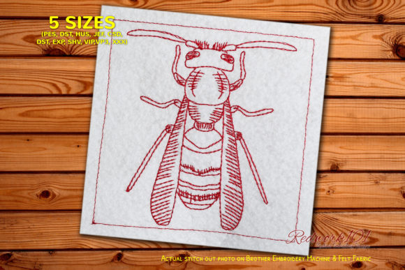 Striped Vespidae: A Designer's Take on Bold Bug Embroidery
