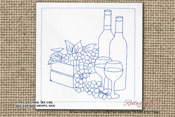 Wine with Grapes Redwork: A Pro Review for Branding